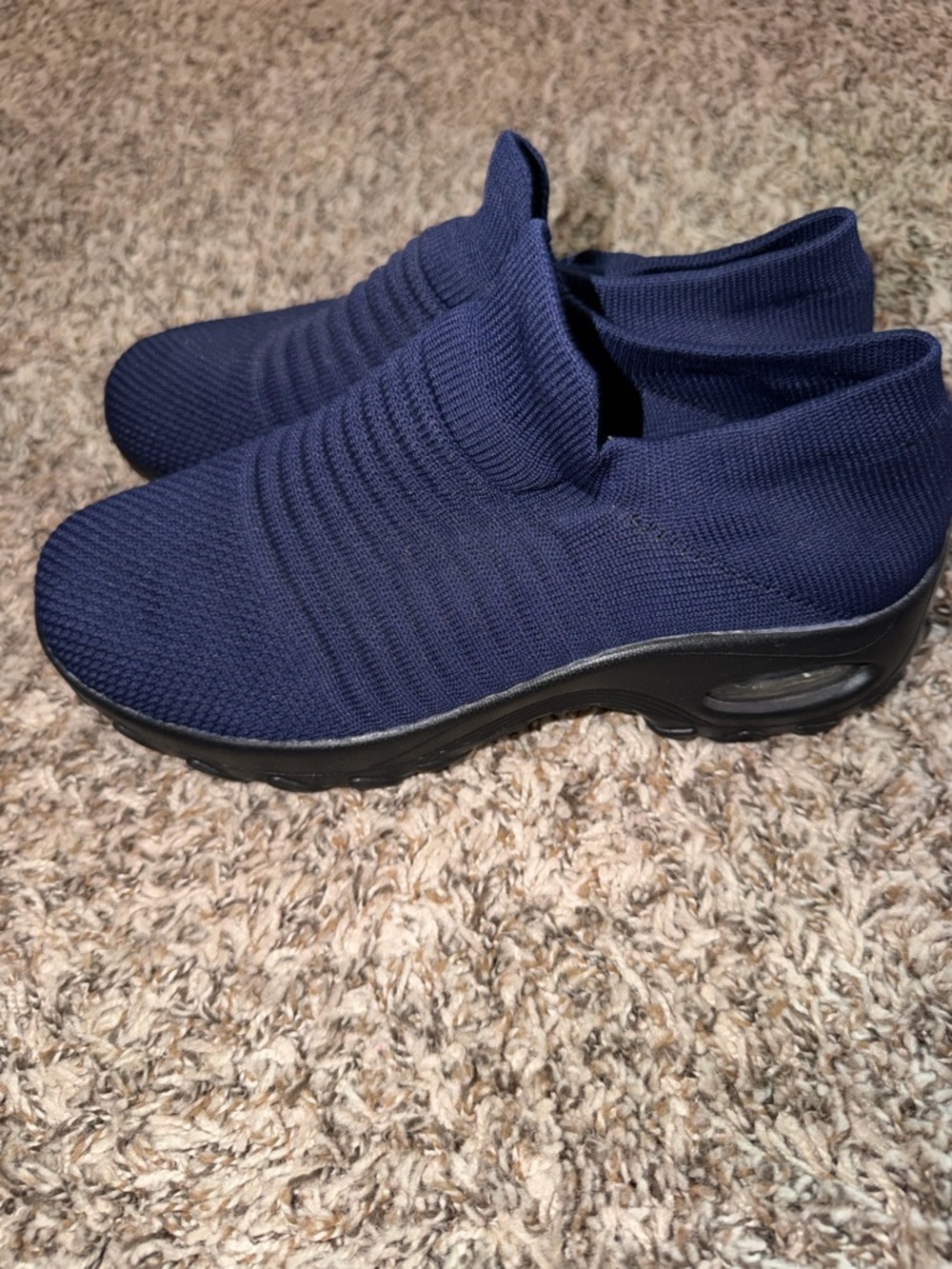 Slip-On Knit Athletic Shoes - Navy